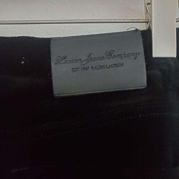 Lauren Ralph Lauren Velvet Bootcut Jeans 6 Black Vintage Grunge Goth Boho - Picture 10 of 12